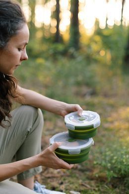 Контейнер Tribe Bowl Container 800 мл силіконовий T-FF-0046, olive