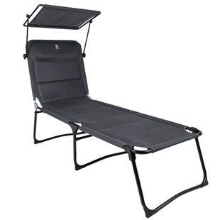 Ліжко розкладне Bo-Camp Sun Lounger With Sunscreen 5 Positions Grey (1304492)