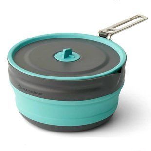 Складная кастрюля с чехлом Sea To Summit Frontier UL Collapsible Pot (2.2 л, Aqua Sea Blue) (9327868160631)