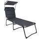 Ліжко розкладне Bo-Camp Sun Lounger With Sunscreen 5 Positions Grey (1304492)