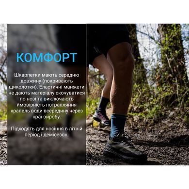 Носки водонепроницаемые Dexshell Running Lite 2.0 Socks, серые, размер S (36-38)