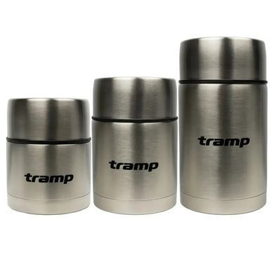 Комплект: термос Tramp с широким горлом 1,0 л + термочехол для пищевого термоса Tramp 1,0 л, серый