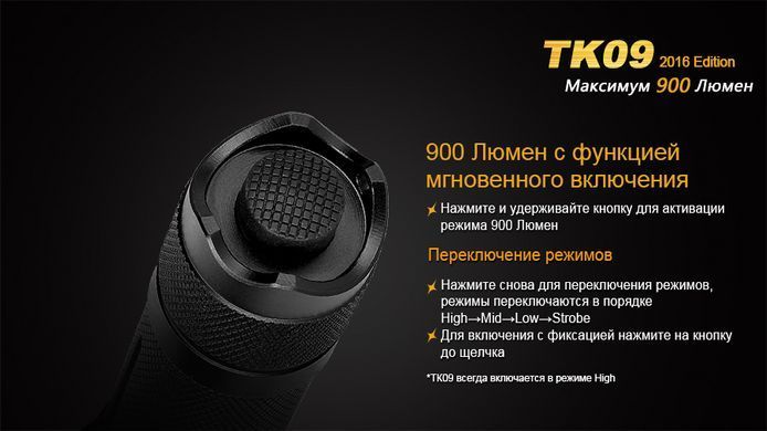 Фонарь ручной Fenix TK09 2016