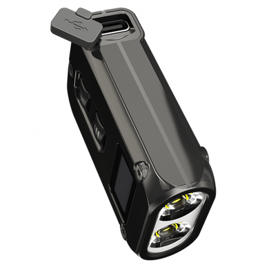 Мощный наключный фонарик с LED дисплеем Nitecore TINI 2 SS (USB Type-C), черный