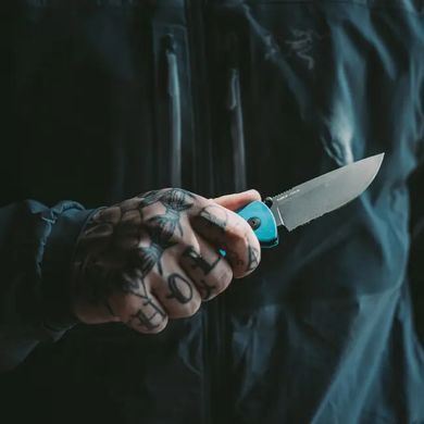 Розкладний ніж SOG Flash AT, Civic Cyan MK3 / Partially Serrated ( SOG 11-18-04-57)