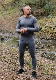 Термобілизна чоловіча Tramp Active комплект (футболка+штани), grey, S/M