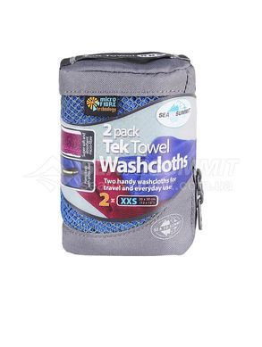 Набір рушників з мікрофібри від Sea to Summit Tek Towel 2 WashCloths, XXS, Berry/Cobalt (STS ATTWCBECO)