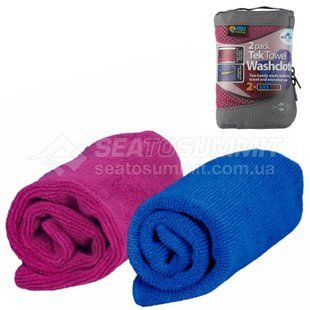 Набор полотенец из микрофибры от Sea to Summit Tek Towel 2 WashCloths, XXS, Berry/Cobalt (STS ATTWCBECO)