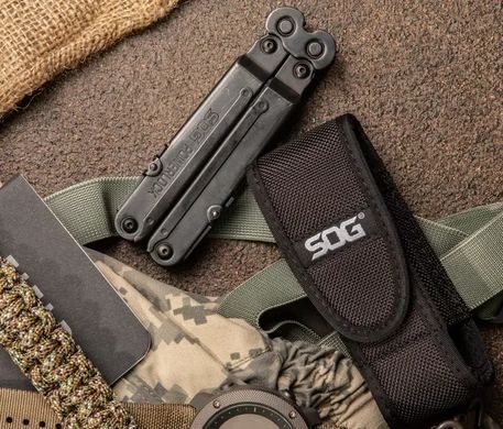 Мультитул SOG PowerLock EOD w/V-Cutter, Black Oxide/Nylon Sheath (SOG B63N-CP)