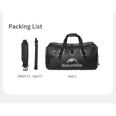 Водонепроникна дорожня сумка Naturehike CNK2450XB015, 60 л, чорна
