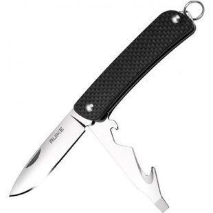 Багатофункціональний ніж Ruike Criterion S21, (5.3 см) 12C27 / G10 чорний, 5 інстр.