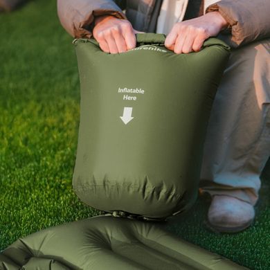 Матрас туристический надувной одноместный Naturehike CNK2550WS019, 200х60х6.5 см, синий, для кемпинга с мешком для надува