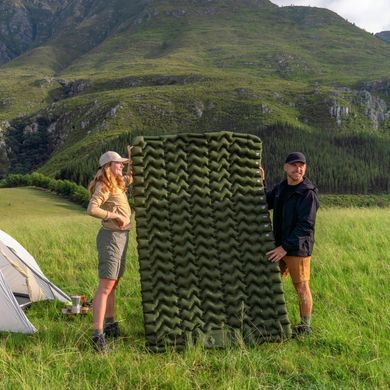 Матрас туристический надувной одноместный Naturehike CNK2550WS019, 200х60х6.5 см, синий, для кемпинга с мешком для надува