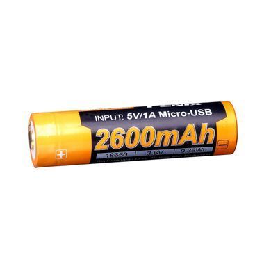 Аккумулятор 18650 Fenix ​​(2600 mAh) micro usb зарядка