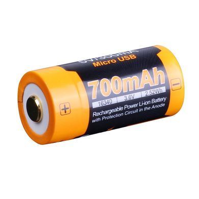 Аккумулятор 16340 Fenix ​​700 UP mAh Li-ion micro usb зарядка