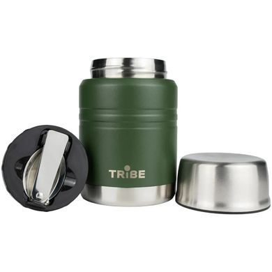 Комплект: термос Tribe Food Jar харчовий 0,45 л, blue + чохол для термоса Tribe Neoprene Cover 0,45 л