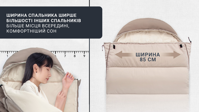 Спальник Naturehike B400 NH21MSD11, бежевий