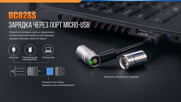 Фонарь ручной Fenix UC02SSBlue