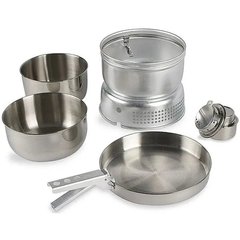 Набір посуду і спиртовий пальник Tatonka Multi Set plus A. Burner, Silver (TAT 4010.000)