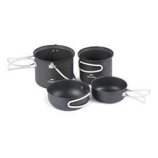 Набір посуду (2 каструлі, 2 кришки) Naturehike NH18T018-G, алюміній