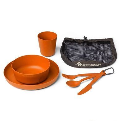 Camp Dinnerware Set w/ Mesh Sack - [6 Piece] набір посуду (Burnt Orange) (STS 054304)