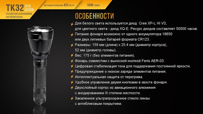 Ліхтар ручний Fenix TK32 2016