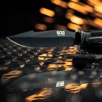 Нож SOG SEAL Strike, Part Serr Blk TiNi Delx Molded Shth-Ti (SOG SS1003-CP)