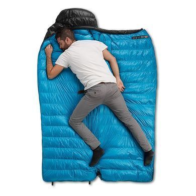 Спальник Naturehike CW400 NH18C400-D, L, черно-голубой