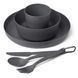 Camp Dinnerware Set w/ Mesh Sack - [6 Piece] набір посуду (Charcoal) (STS 054301)