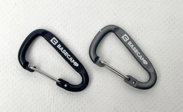 Набір алюмінієвих сервісних карабінів Base Camp Delta 4 Wire Set 2, 2 шт, Black/Grey (BCP 60800)