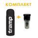 Комплект: термос Tramp Soft Touch 1 л UTRC-109 чорний + пробка з заварником