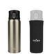 Комплект: термокружка Tribe Motion 0,45 л, grey + чохол для термоса Tribe Neoprene Cover 0,45 л