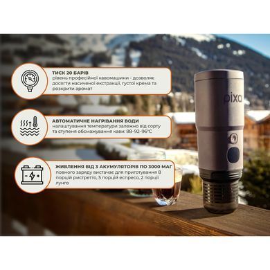 Портативная электрическая эспрессо кофеварка Wacaco Pixapresso для молотого кофе и капсул, темный бургунд