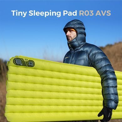 Килимок самонадувний Flextail Tiny Slleeping Pad, R03 AVS, розмір L (196 х 65 х 7 см), зелений