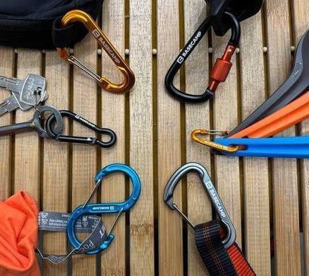 Набор алюминиевых сервисных карабинов Base Camp Omega 6 Straight Set, 2 шт, Blue/Orange (BCP 61216)