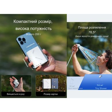 Душ портативный с насосом на аккумуляторе Flextail Tiny Shower, белый