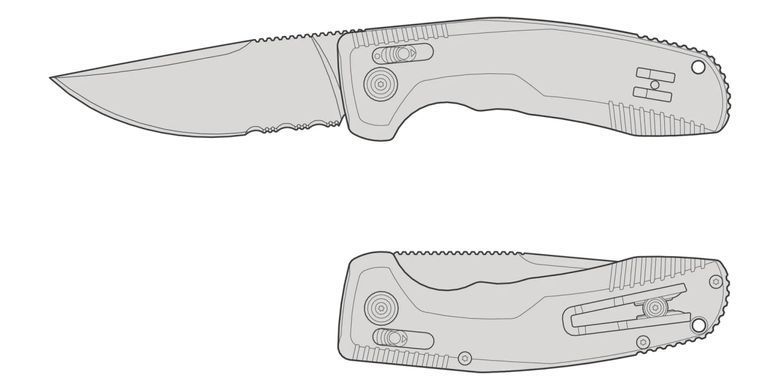 Складной нож SOG SOG-TAC AU, Black, Partially Serrated (SOG 15-38-02-57)