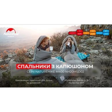 Спальник Naturehike M400 NH20MSD02, сірий