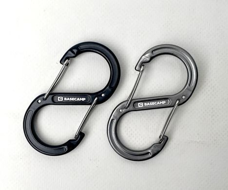 Набір алюмінієвих сервісних карабінів Base Camp Sigma 5 Wire Set, 2 шт, Black/Grey (BCP 61015)