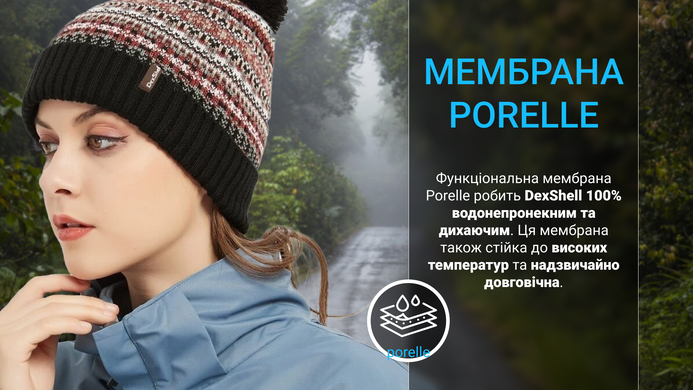 Шапка водонепроницаемая DexShell Beanie Fair Isle DH362BH, S/M, красная
