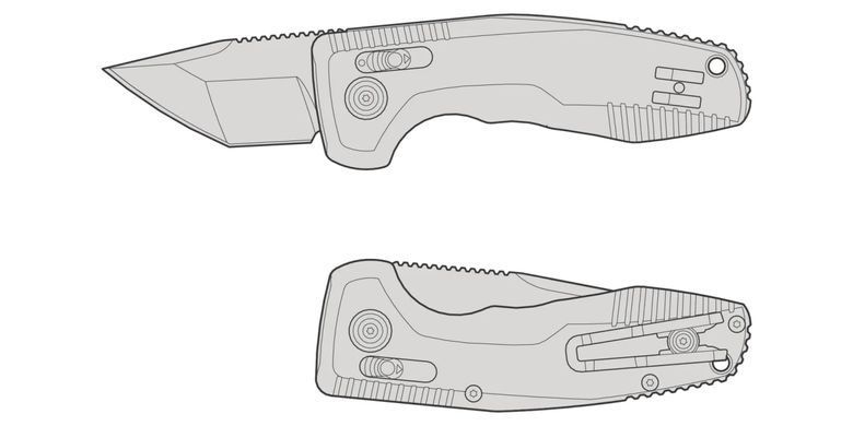 Розкладний ніж SOG SOG-TAC AU, Black, Compact, Tanto, CA Special (SOG 15-38-14-57)