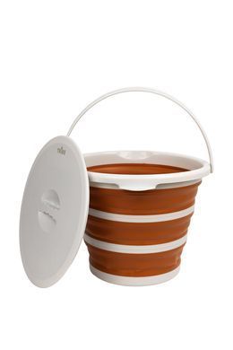 Відро Tribe Water Bucket Lid 10 л силіконове з кришкою T-FJ-0050, terracota