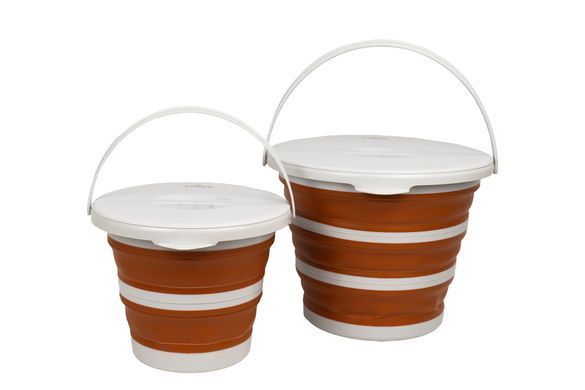 Відро Tribe Water Bucket Lid 10 л силіконове з кришкою T-FJ-0050, terracota