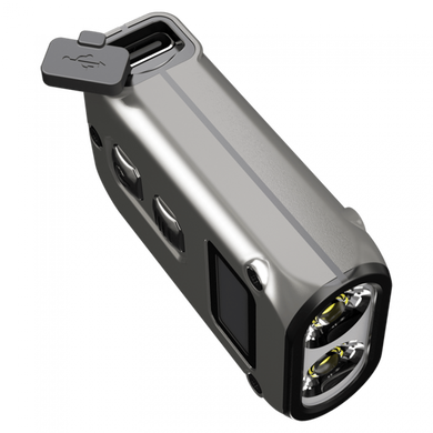 Потужний наключний ліхтарик з LED дисплеєм Nitecore TINI 2 (USB Type-C), сірий