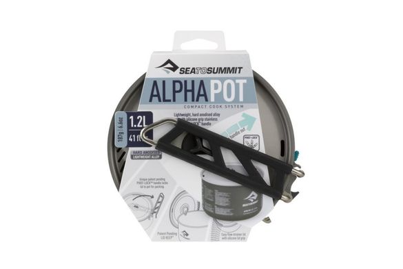 Кастрюля алюминиевая со складной ручкой Sea To Summit Alpha Pot Black, 3700 мл (STS APOTA3.7L)