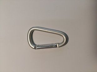 Карабин Tramp алюминиевый, размер 6 см, без муфты, белый металлик TRA-006