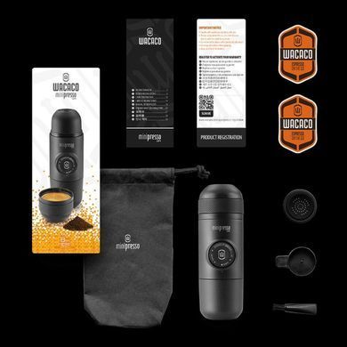 Набір для кави Wacaco Minipresso GR: кавоварка, кошики, резервуар та чохол