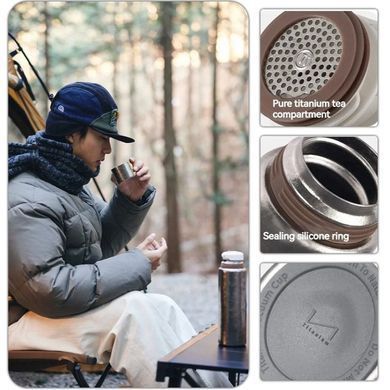 Термос титановый с чехлом Naturehike CNK230CF012 600 ml